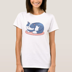 Camiseta Gato de dibujos animados adorable durmiendo