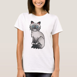 Camiseta Gato de dibujos animados Birman / Ragdoll atigrado