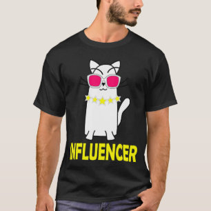 Camiseta Gato de Dibujos Animados con Gafas Influencer de C