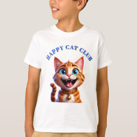 Gato de dibujos animados con ojos azules y expresi