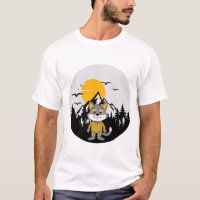 Gato de dibujos animados de pie en el arte de mont