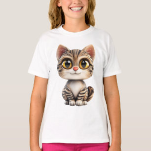 Camiseta Gato de dibujos animados en 3D – Diseño de animal