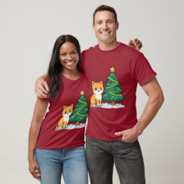 Camiseta Gato de dibujos animados junto al sticker de árbol