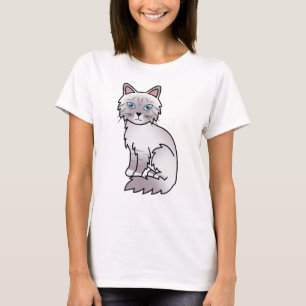 Camiseta Gato de dibujos animados Lilac Point Tabby Birman 
