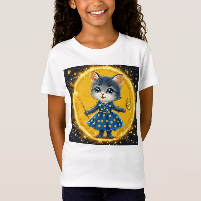 Camiseta Gato de dibujos animados lindo (Anverso)