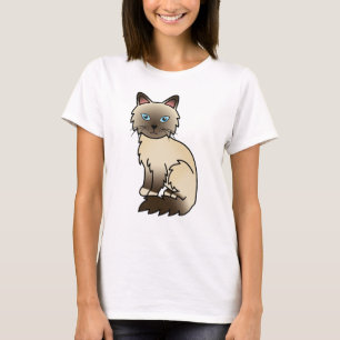 Camiseta Gato de dibujos animados lindos Chocolate Point Bi