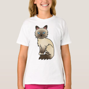Camiseta Gato de dibujos animados lindos Chocolate Point Bi