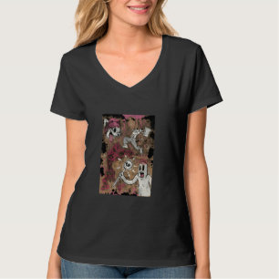Camiseta Gato de Dibujos Animados Platillo Volador Rosa Ros