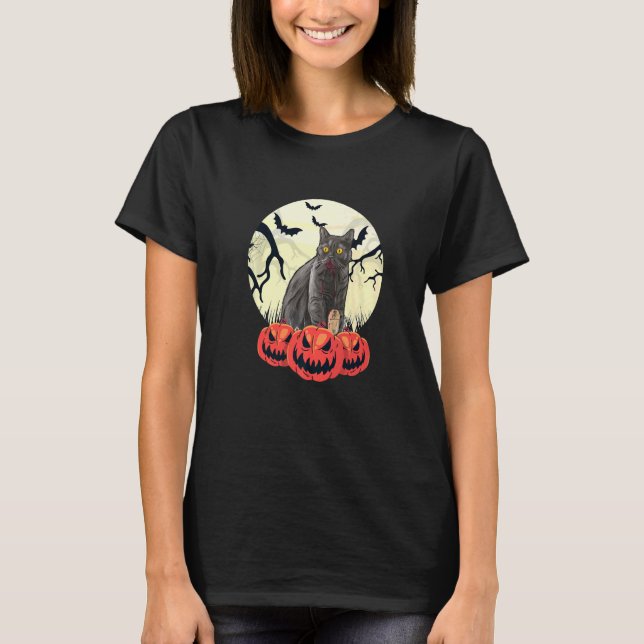 Camiseta Gato de disfraces de Halloween (Anverso)
