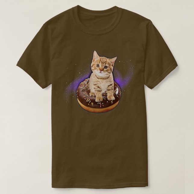 Camiseta Gato de Donut Espacial Volando Kitty Galay (Diseño del anverso)