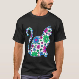 Camiseta Gato de doodle de flores LGBTQ Bandera del Orgullo
