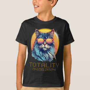 Camiseta Gato De Eclipse Solar Con Gles De Eclipse Solar