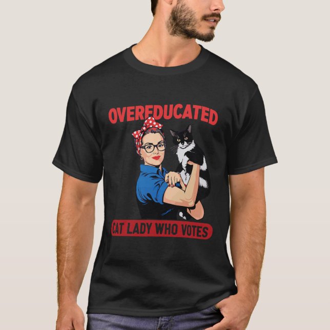 Camiseta Gato De Educación Superior Que Vota Por El Preside (Anverso)