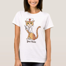 Camiseta Gato de enfermería - Ginger Tabby Enfermera a un a