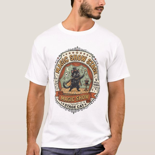 Camiseta Gato de escenario de espectáculo de magia Gato de  (Anverso)