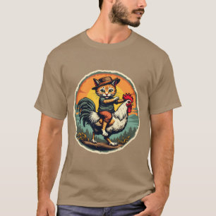 Camiseta Gato de esmoquin en una familia de pollos