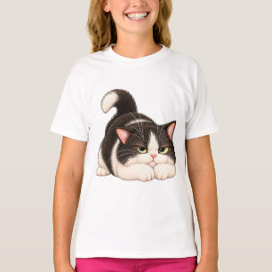 Camiseta Gato de Esmoquin Gruñón Diseño de Gatito Enfadado