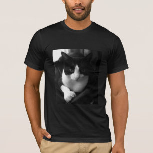 Camiseta Gato de esmoquín negro y blanco