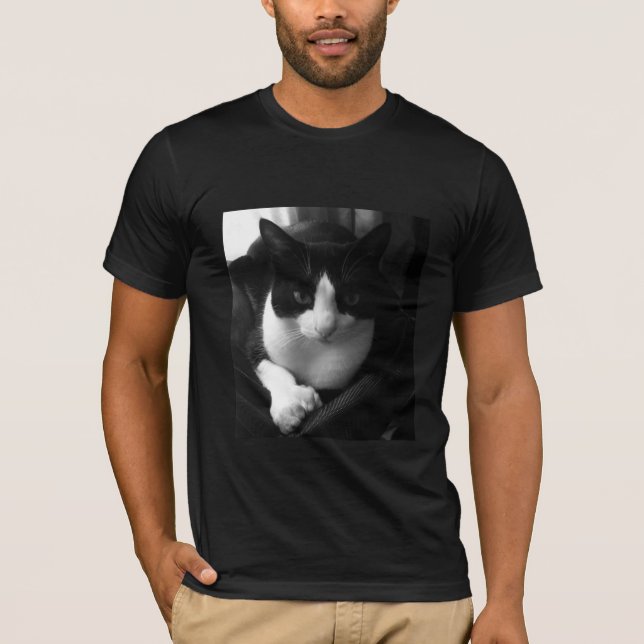 Camiseta Gato de esmoquín negro y blanco (Anverso)