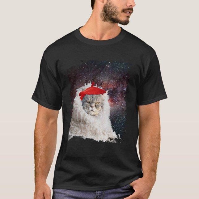 Camiseta Gato De Espacio Astro En Hoodie De Pullover Univer (Anverso)