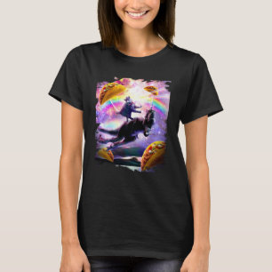 Camiseta Gato de espacio láser en dinosaurio arcoiris unico