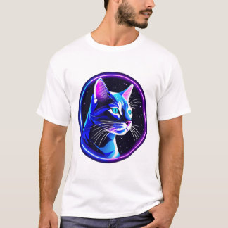 Camiseta Gato de espacio neón