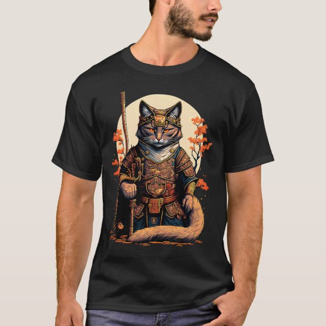 Camiseta Gato de espada samurai japonés: gatito samurai (Anverso)