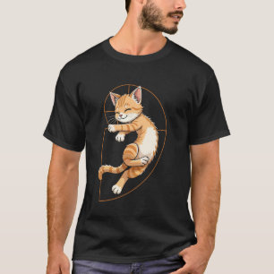 Camiseta Gato de espiral de Fibonacci relajante Matemáticas