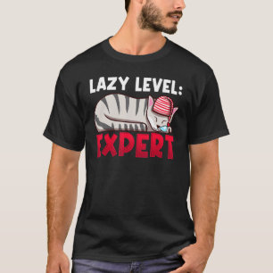 Camiseta Gato de experto de nivel flojo