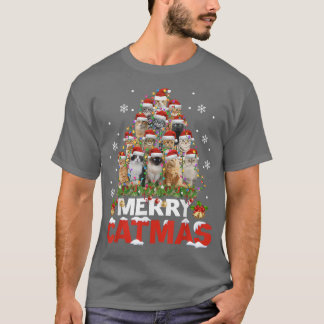 Camiseta Gato de Feliz Navidad Navidades Pajamas Navidad Su