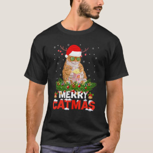 Camiseta Gato de Feliz Navidad Navidades Pajamas X Mas Ugly