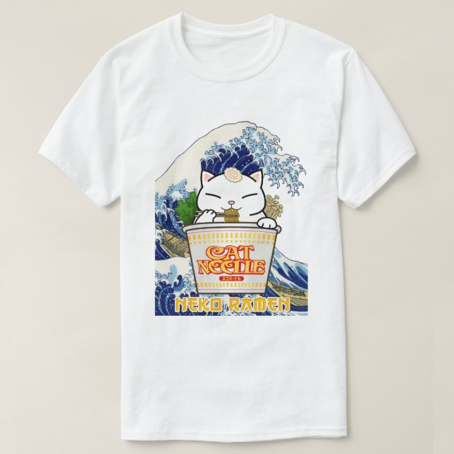 Camiseta Gato de Fideos de la Copa Ramen (Diseño del anverso)