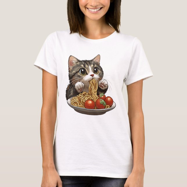 Camiseta Gato de fideos, gato de espagueti (Anverso)