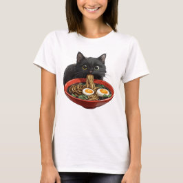 Camiseta Gato de fideos, gato de ramen