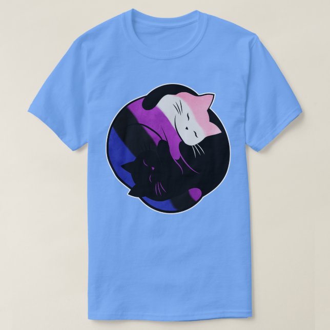 Camiseta Gato de fluido de género Yin Yang (Diseño del anverso)