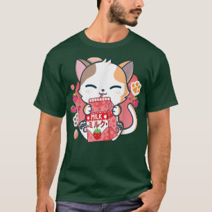 Camiseta Gato de fresa Kawaii Anime Neko Chicas de regalo T