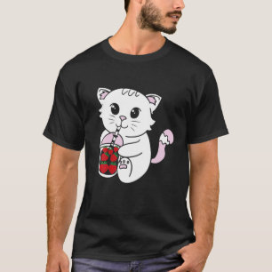 Camiseta Gato de fresa Kawaii Kitten Anime Neko
