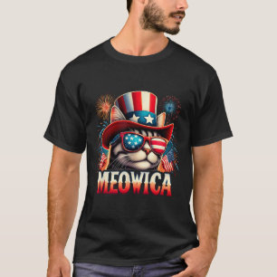 Camiseta Gato de fuego gracioso gato Patriótico Kitty Cat M