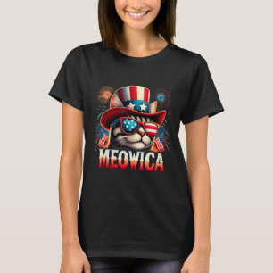 Camiseta Gato de fuego gracioso gato Patriótico Kitty Cat M