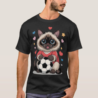 Camiseta Gato de fútbol Kawaii solo chica que ama a Birman 