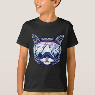 Camiseta Gato De Gafas De Snowboard De Guay Para Hombres Mu