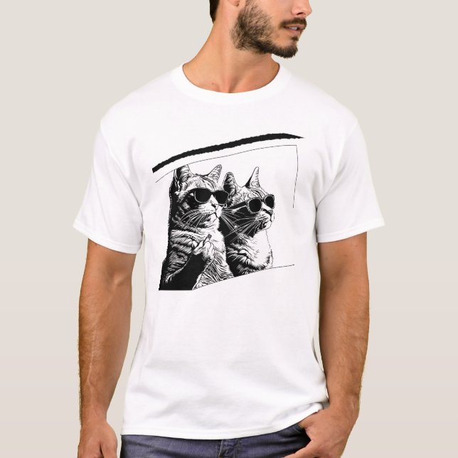 Camiseta Gato de gafas de sol (Anverso)