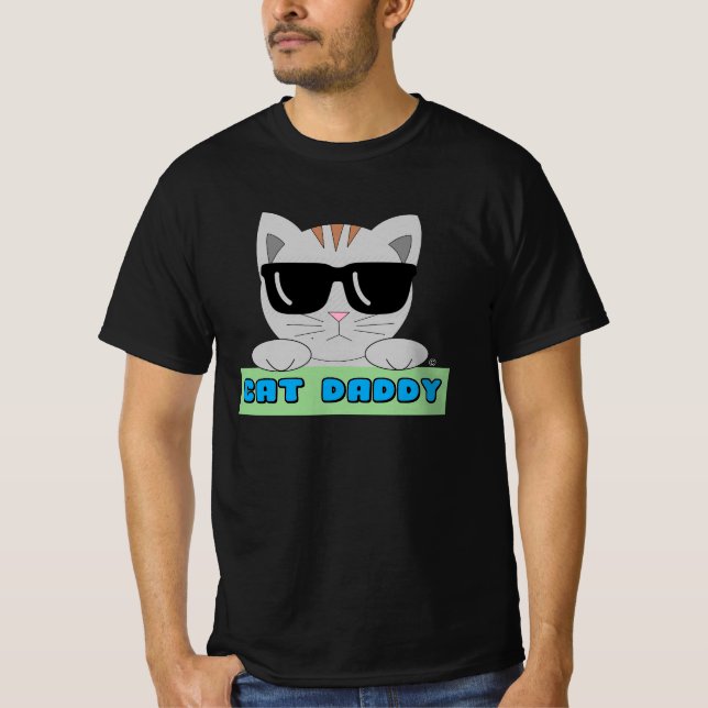 Camiseta Gato de gafas de sol CAT DADDY (Anverso)