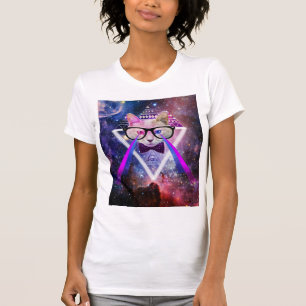 Camiseta Gato de galaxia hipster