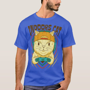 Camiseta Gato de gamer en interiores
