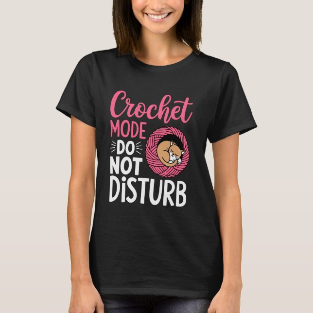 Camiseta Gato de ganchillo tejiendo (Anverso)