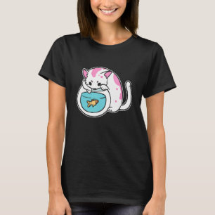Camiseta Gato de gatito de gitano y pez de oro