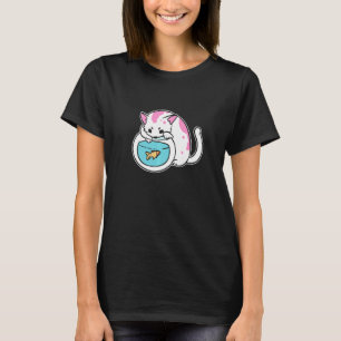 Camiseta Gato de gatito de gitano y pez de oro