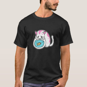 Camiseta Gato de gatito de gitano y pez de oro