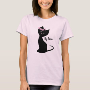 Camiseta Gato de gatito negro lindo personalizado de corona
